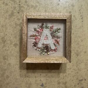 Framed Beaded Letter A Box